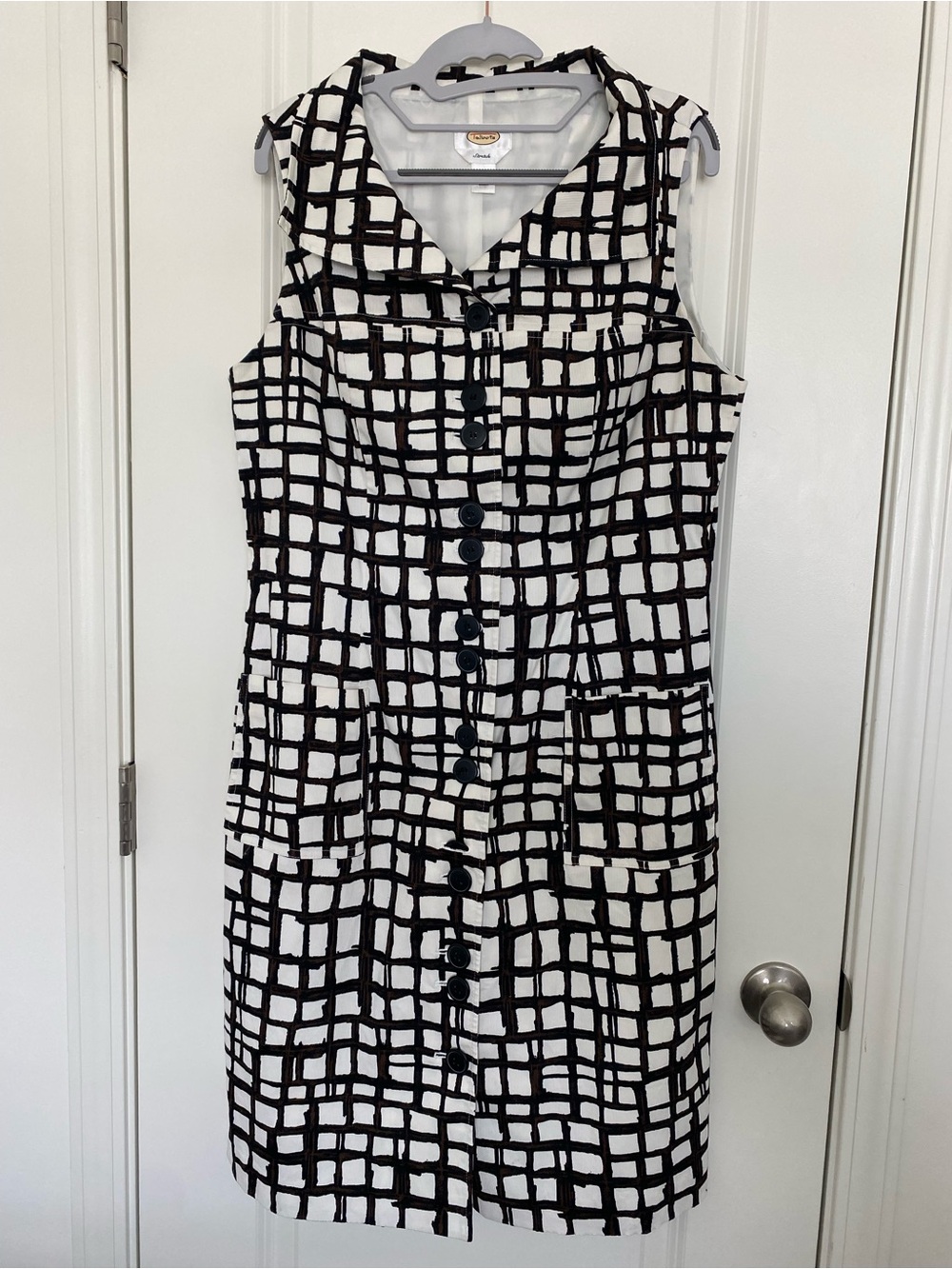 Vintage Talbots Corduroy Dress 16 Plus Size Stretch Sleeveless Button Front
